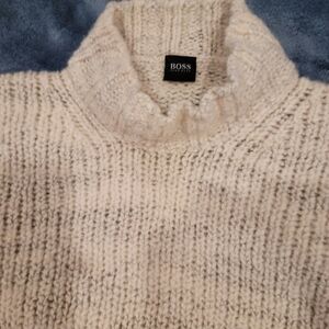 BOSS Cream Knit Sweater
